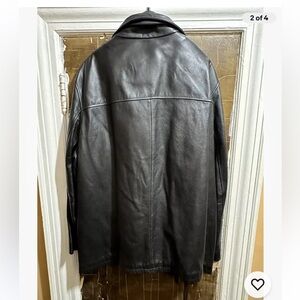 Guess- Pea Coat- Leather (Black)